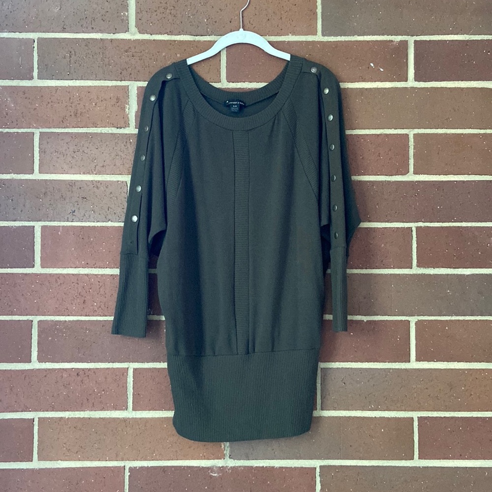 Olive green sweater // dress